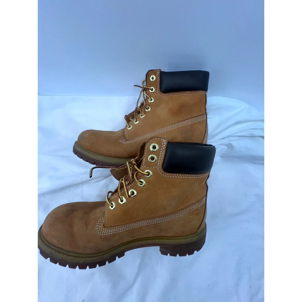 Timberland 6 Inch Premium Waterproof Boots Wheat Nubuck Mens 8M 10061 TanLeather